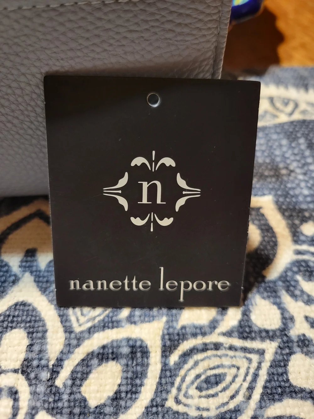 Nanette Lepore Continental Blue Pebbled Faux Leather Snap Wallet